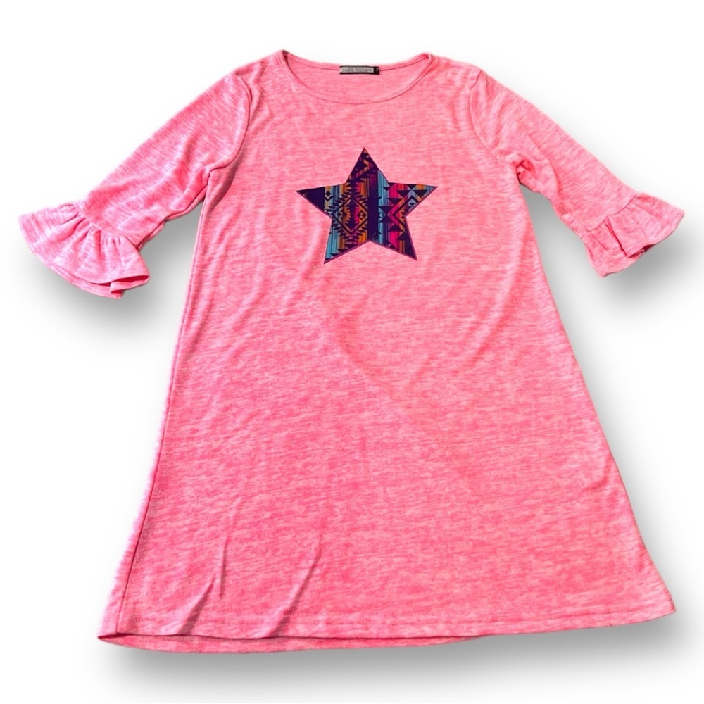 Fashion Girl Dress Pink 3/4 Sleeve